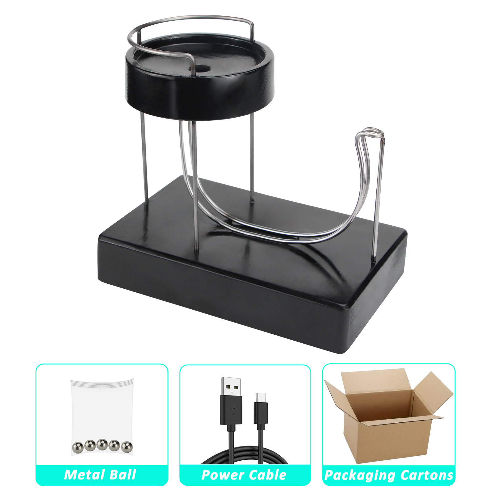 Black Charged Perpetual Plasti - Newton Cradle Large review and price